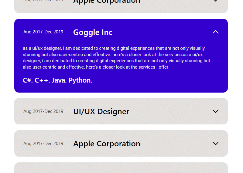 Accordion Block #Style 7