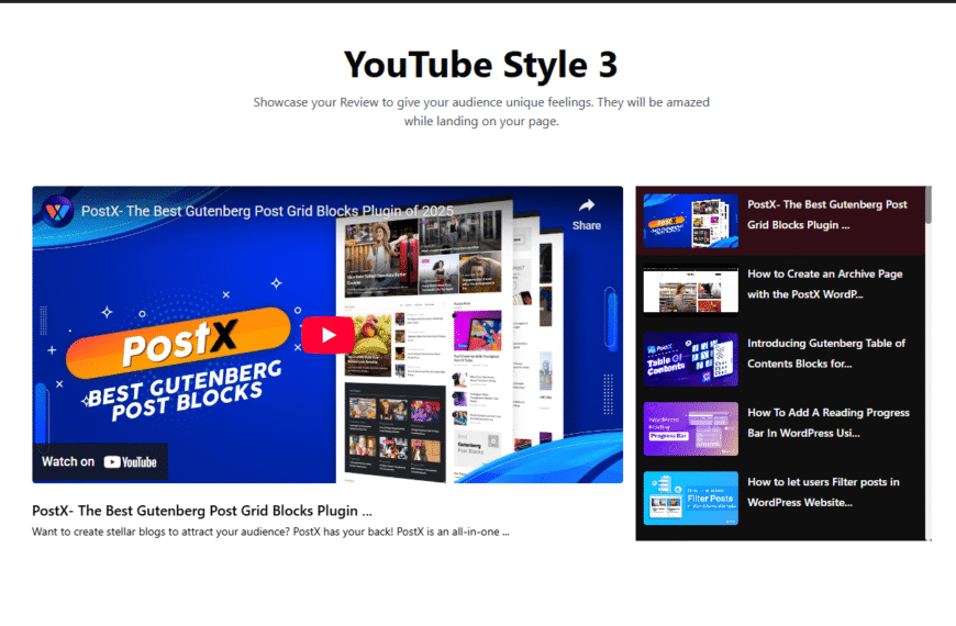 Youtube Gallery Style 3